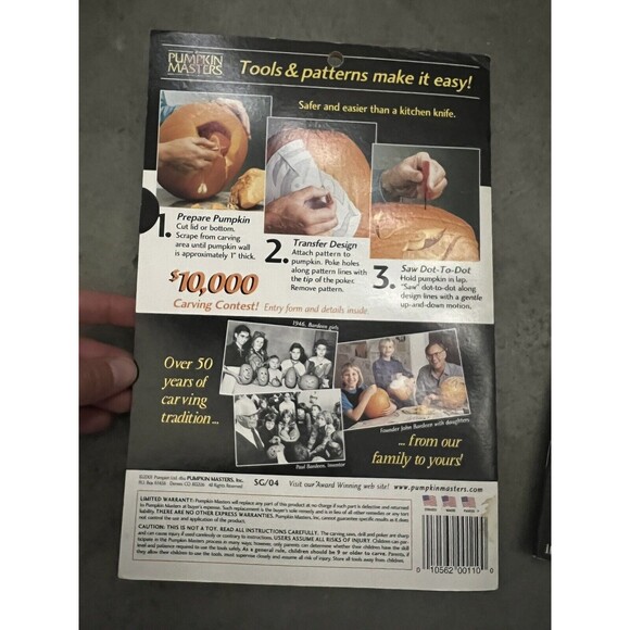 Lot Of 2 Vtg 2001 SEALED Pumpkin Masters Halloween Carving Kit - 10 Patterns - Picture 5 of 6